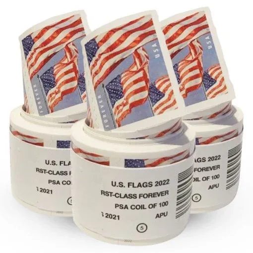 U.S Flag 2022 Forever Stamps Roll Of 100
