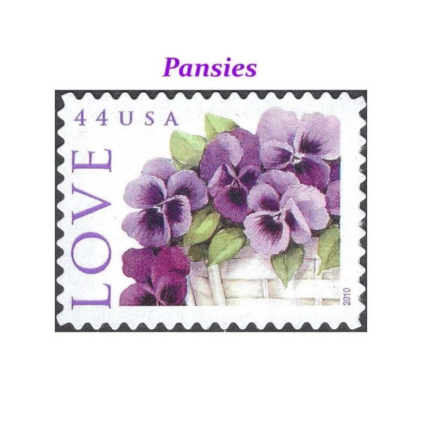 44c Love Series: Pansies in a Basket 2010 Stamps Sheets
