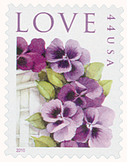 44c Love Series: Pansies in a Basket 2010 Stamps Sheets 44c Love Series: Pansies in a Basket 2010 Stamps Sheets