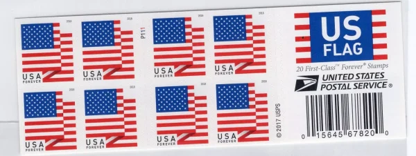 U.S Flag 2018 Forever Stamps Booklet Of 100