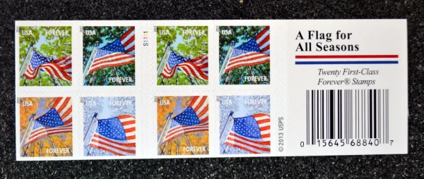 A Flag For All Seasons 2013 Forever Stamps Booklet Of 100