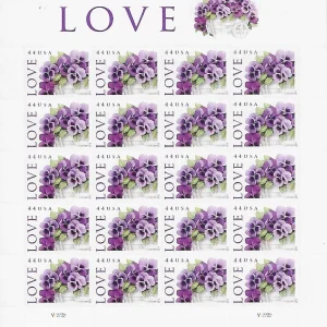 44c Love Series: Pansies in a Basket 2010 Stamps Sheets