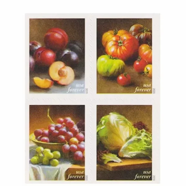 2020 "Fruits and Vegetables" Forever Stamps 100pcs