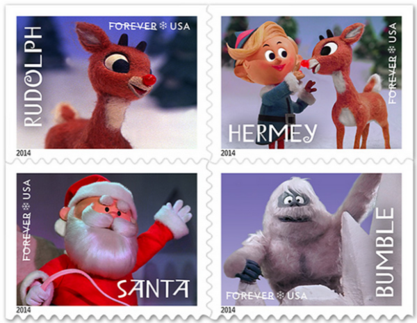 2014 "Rudolph the Red-Nosed Reindeer" Forever Stamps 100pcs