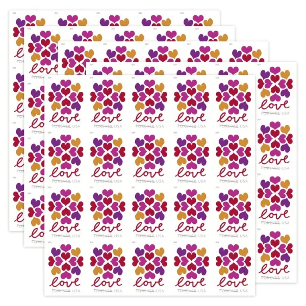2019 "Hearts Blossom" Forever Stamps 100pcs