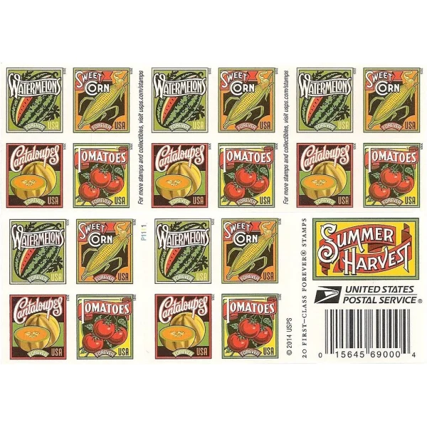 2015 "Summer Harvest" Forever Stamps 100pcs