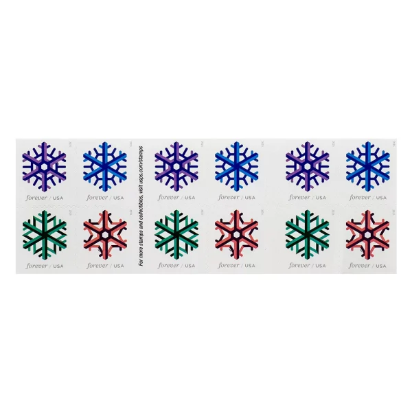2015 "Geometric Snowflakes" Forever Stamps 100pcs