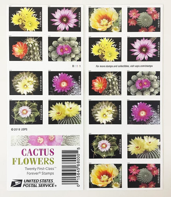 2019 "Cactus Flowers" Forever Stamps 100pcs