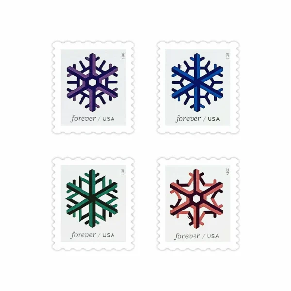 2015 "Geometric Snowflakes" Forever Stamps 100pcs