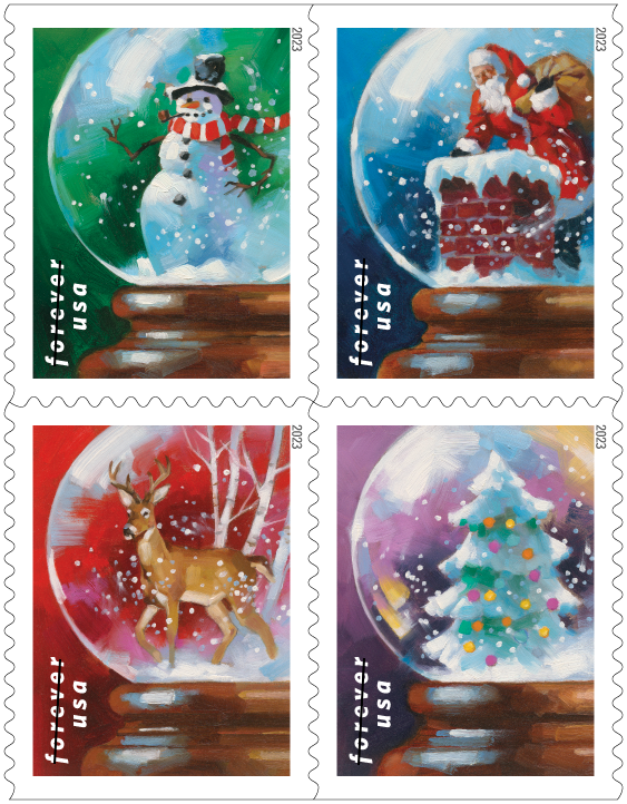2023 "Snow Globes" Forever Stamps 100pcs