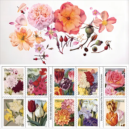 2016 "Botanical Art" Forever Stamps 100pcs
