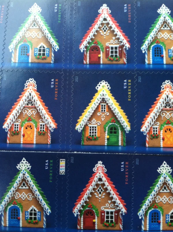 2013 "Gingerbread Houses" Forever Stamps 100pcs
