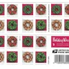 2019 "Holiday Wreaths" Forever Stamps 100pcs