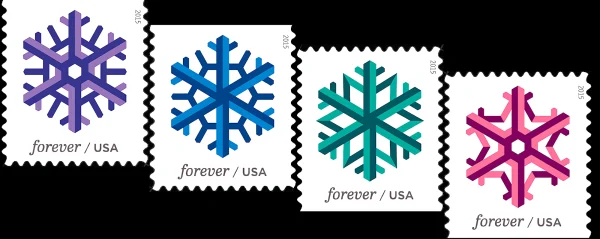 2015 "Geometric Snowflakes" Forever Stamps 100pcs