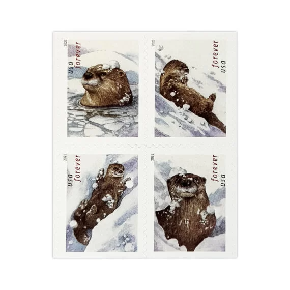 2021 “Otters in Snow” Forever Stamps 100pcs