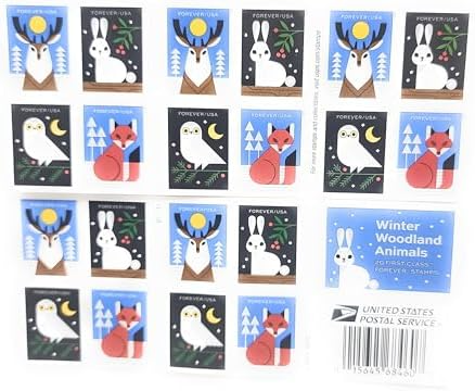 2023 "Winter Woodland Animals" Forever Stamps 100pcs