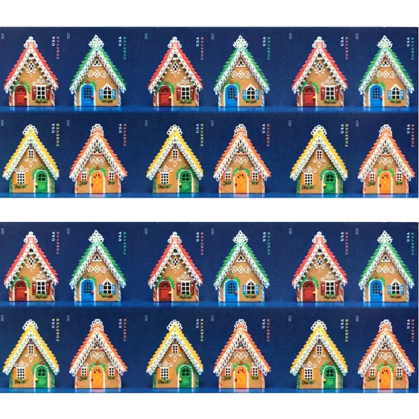 2013 "Gingerbread Houses" Forever Stamps 100pcs