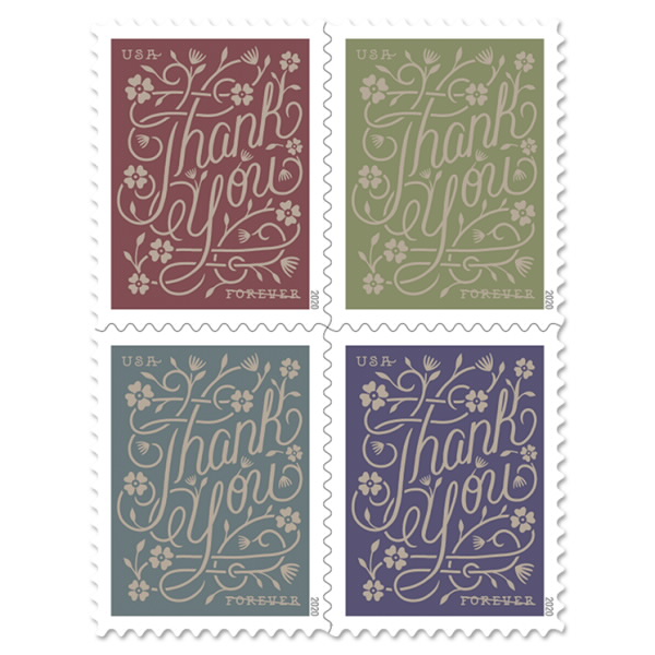 2020 "Thank You" Forever Stamps 100pcs