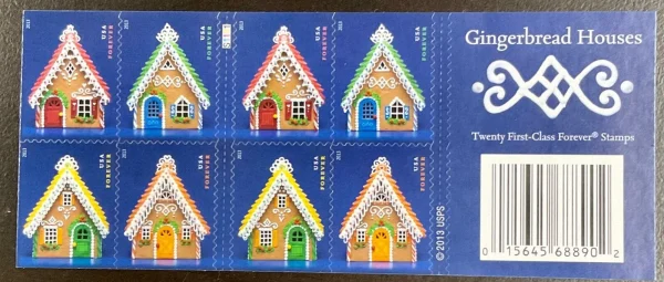 2013 "Gingerbread Houses" Forever Stamps 100pcs