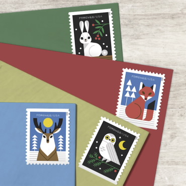 2023 "Winter Woodland Animals" Forever Stamps 100pcs