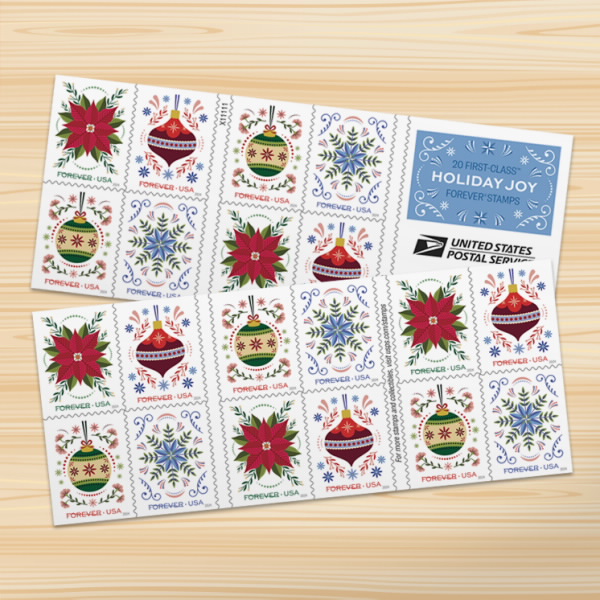 2024 "Holiday Joy" Forever Stamps 100pcs