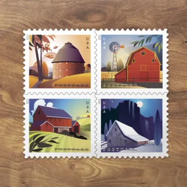 2021 Barns Postcard Rate Stamps 100pcs