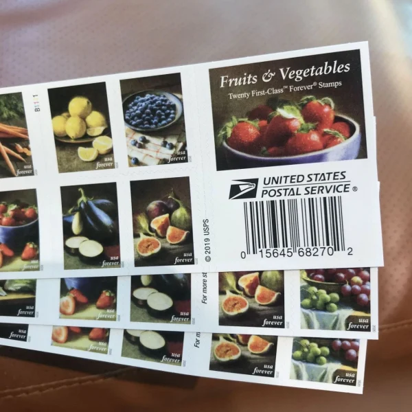 2020 "Fruits and Vegetables" Forever Stamps 100pcs