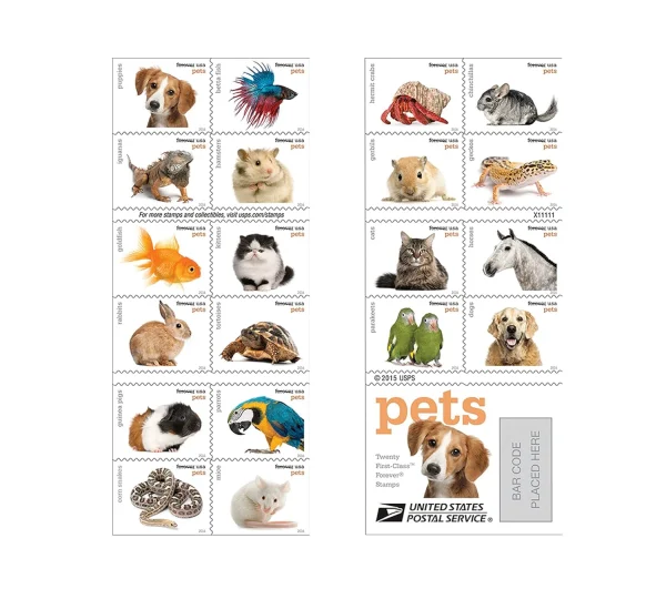 2016 "Pets" Forever Stamps 100pcs