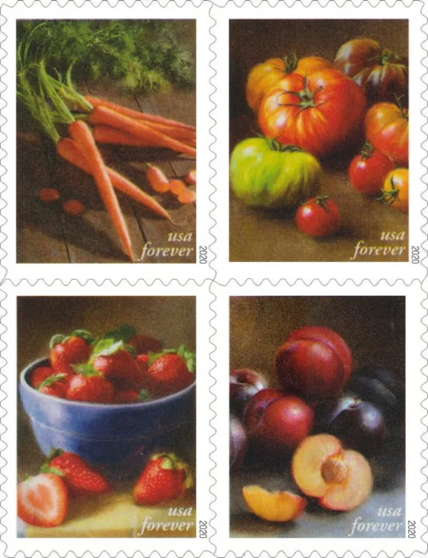 2020 "Fruits and Vegetables" Forever Stamps 100pcs