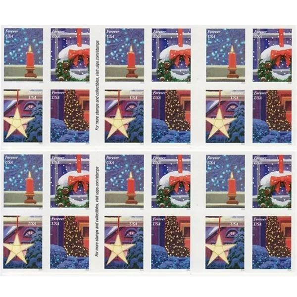 2016 "Holiday Windows" Forever Stamps 100pcs