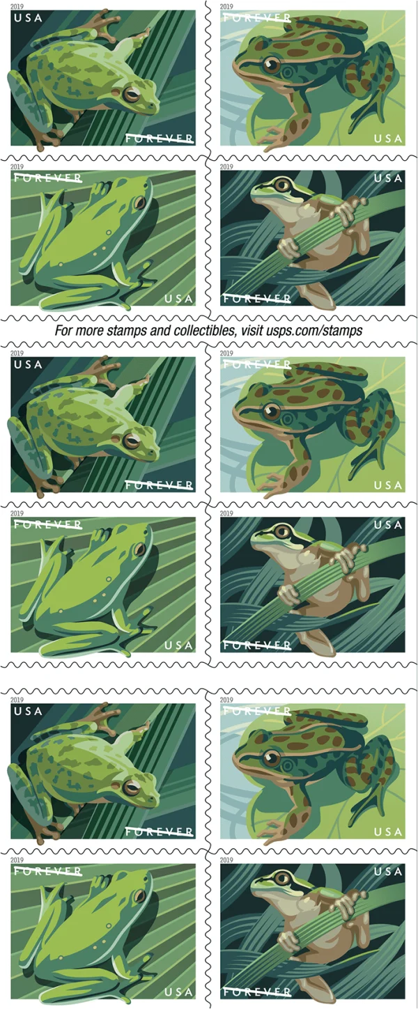 2019 "Frogs" Forever Stamps 100pcs