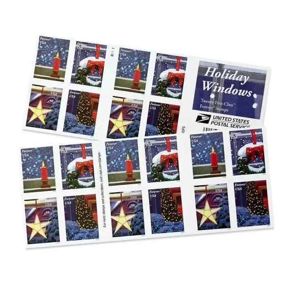 2016 "Holiday Windows" Forever Stamps 100pcs