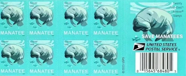 2024 "Save Manatees" Forever Stamps 100pcs