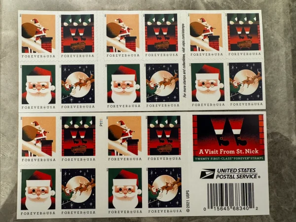 2021 "A Visit from St. Nick" Forever Stamps 100pcs