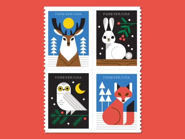 2023 "Winter Woodland Animals" Forever Stamps 100pcs