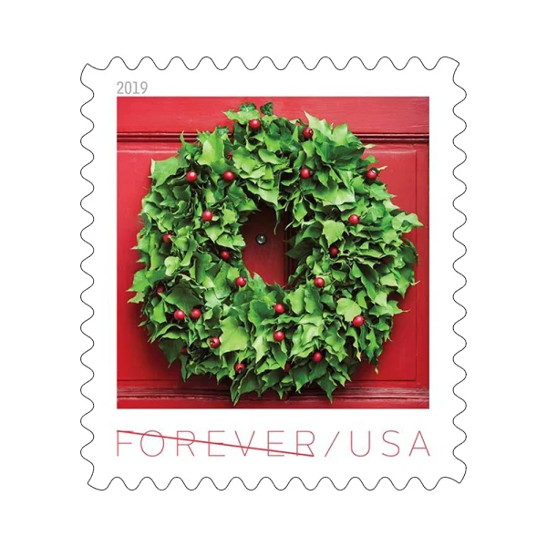 2019 "Holiday Wreaths" Forever Stamps 100pcs