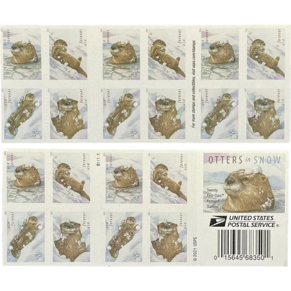 2021 “Otters in Snow” Forever Stamps 100pcs