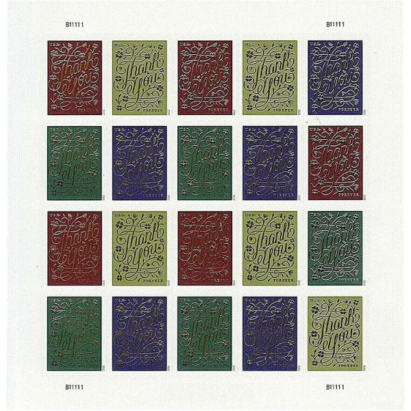 2020 "Thank You" Forever Stamps 100pcs