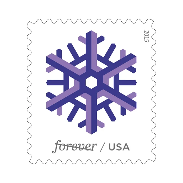 2015 "Geometric Snowflakes" Forever Stamps 100pcs