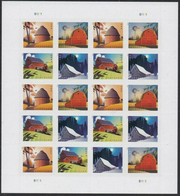 2021 Barns Postcard Rate Stamps 100pcs