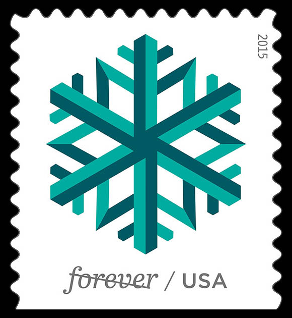 2015 "Geometric Snowflakes" Forever Stamps 100pcs