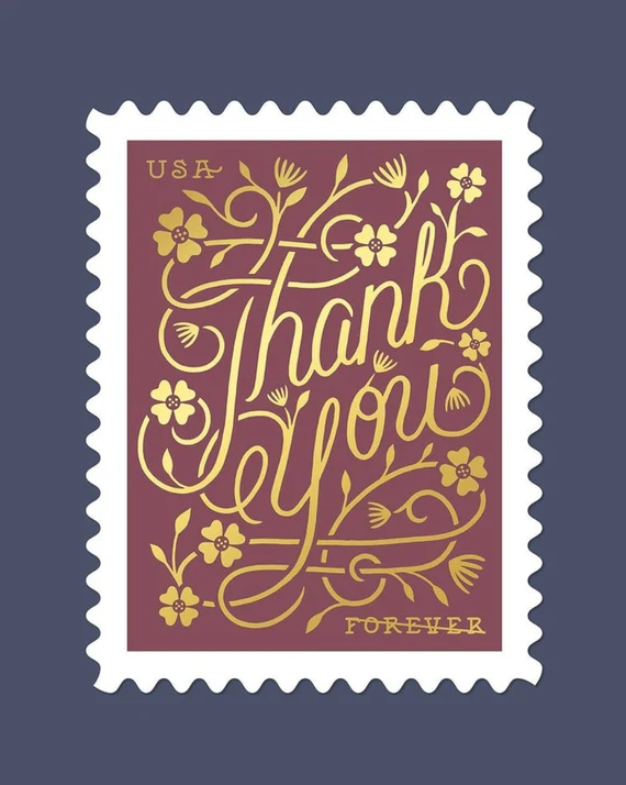 2020 "Thank You" Forever Stamps 100pcs