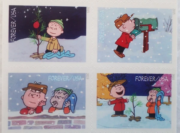2015 "A Charlie Brown Christmas" Forever Stamps 100pcs
