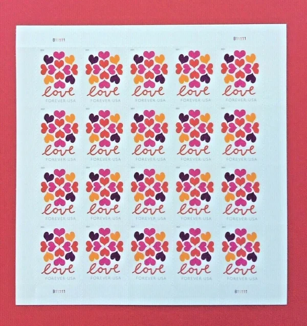 2019 "Hearts Blossom" Forever Stamps 100pcs