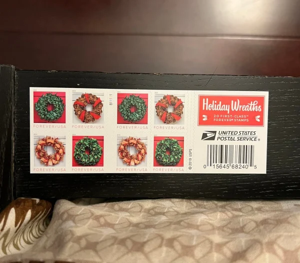 2019 "Holiday Wreaths" Forever Stamps 100pcs
