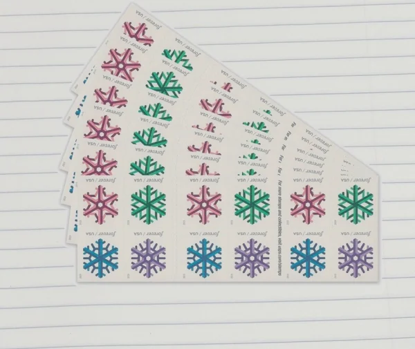 2015 "Geometric Snowflakes" Forever Stamps 100pcs