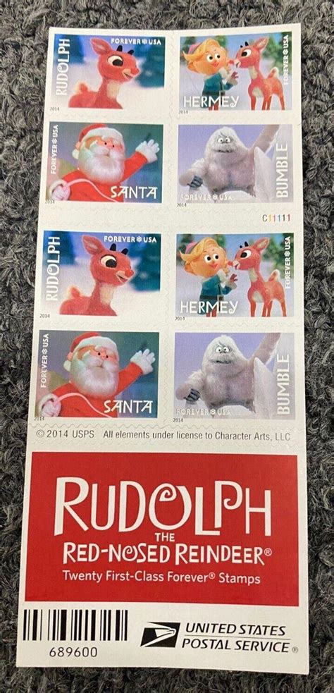 2014 "Rudolph the Red-Nosed Reindeer" Forever Stamps 100pcs