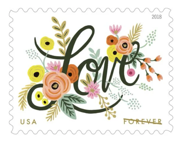2018 "Love Flourishes" Forever Stamps 100pcs