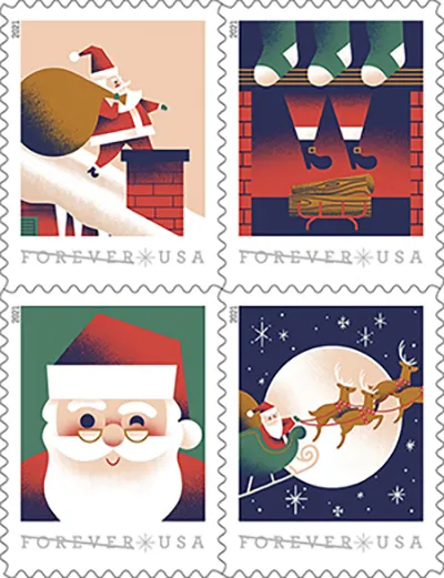2021 "A Visit from St. Nick" Forever Stamps 100pcs