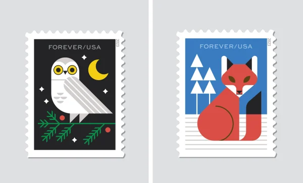 2023 "Winter Woodland Animals" Forever Stamps 100pcs